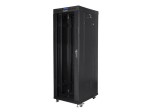 Lanberg Szafa instalacyjna rack stojąca 19 37u 600x800 czarna, drzwi szklane lcd (Flat pack)