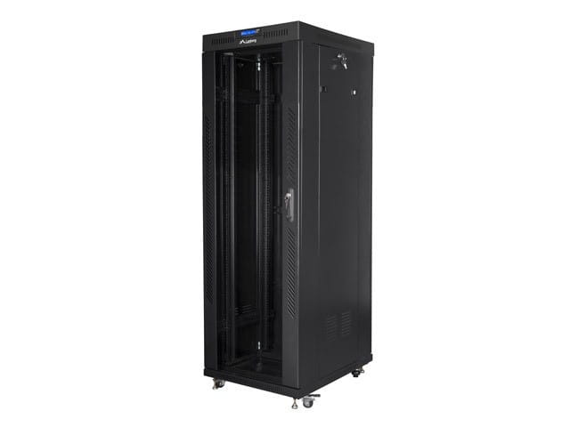 Lanberg Szafa instalacyjna rack stojąca 19 37u 600x800 czarna, drzwi szklane lcd (Flat pack)