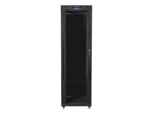 Lanberg Szafa instalacyjna rack stojąca 19 42U 600x800 czarna, drzwi szklane lcd (Flat pack)