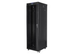 Lanberg Szafa instalacyjna rack stojąca 19 42U 600x800 czarna, drzwi szklane lcd (Flat pack)