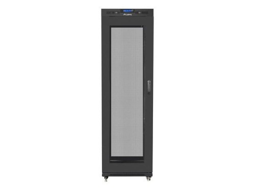 Lanberg Szafa instalacyjna rack stojąca 19 42U 600x800 czarna, drzwi perforowane lcd (flat pack)
