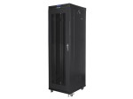 Lanberg Szafa instalacyjna rack stojąca 19 42U 600x800 czarna, drzwi perforowane lcd (flat pack)