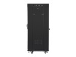 Lanberg Szafa instalacyjna rack stojąca 19 27U 600x600 czarna, drzwi szklane LCD (Flat pack)