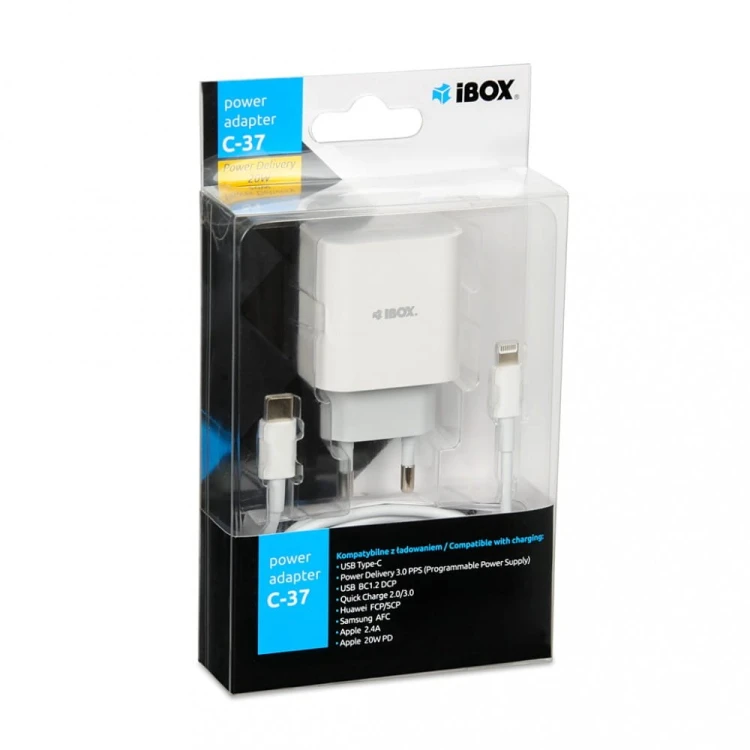 iBOX Ładowarka sieciowa IOS C-37 Lighting