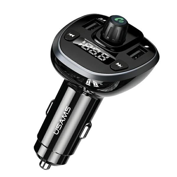 USAMS Zestaw głośnomówiący C21 z transmiterem FM MP3 Bluetooth   2xUSB 3,4A