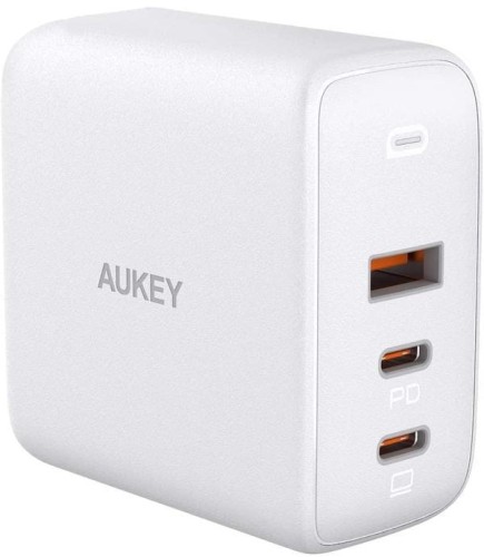 AUKEY PA-B6S White Omnia Mix GaN ładowarka sieciowa 3xUSB (2xUSB C+1xUSB A) 90W