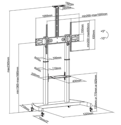 Neomounts Wózek do monitora PLASMA-M1950E