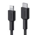 AUKEY CB-CL03 kabel Lightning - USB-C 2m MFi Apple USB-PD nylonowy oplot czarny