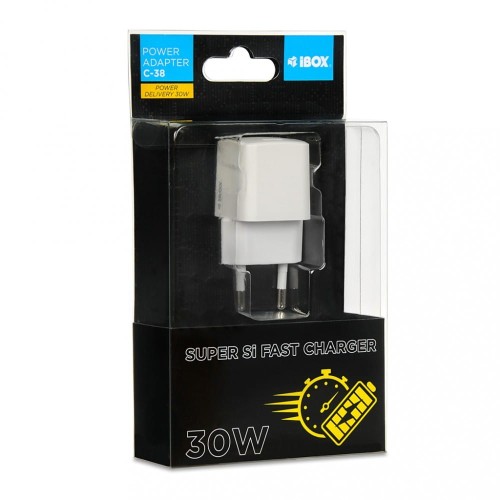 iBOX Ładowarka sieciowa C-38 PD30W USB-C