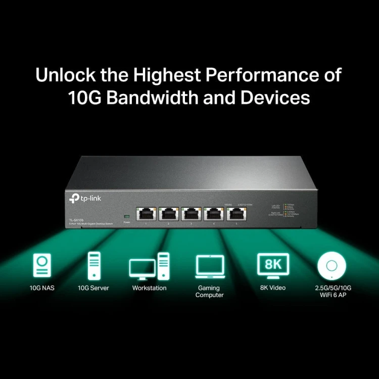 TP-LINK Przełącznik SX105 Switch  Desktop 5x10GE
