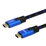 Savio Kabel HDMI (M) v2.1, 3m, 8K, miedź, niebiesko-czarny, złote końcówki, ethernet/3D, CL-143