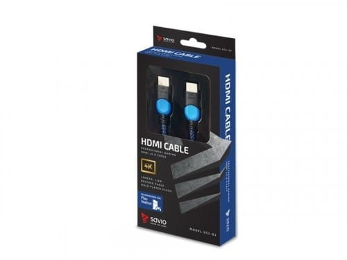 Savio Kabel HDMI 2.0 niebiesko-czarny 1,8m, GCL-02