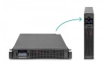Digitus Zasilacz awaryjny UPS Online Rack 19" LCD, 1500VA/1500W, 3x12V/9Ah, 8xC13, USB, RS232, RJ45