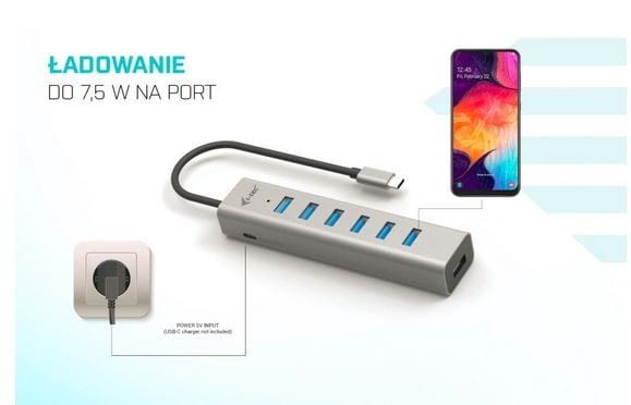 i-tec Hub USB-C Charging Metal HUB 7 Port