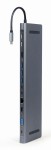 Gembird Hub USB-C HDMI GbE 3xUSB 3.1 2xUSB 2.0 2xUSB-C USB-C PD Card VGA