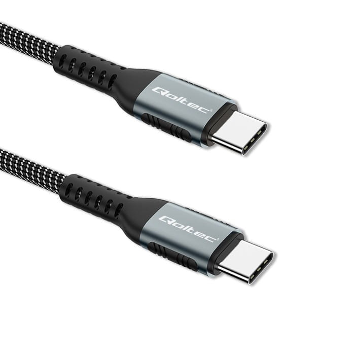 Qoltec Kabel USB 2.0 typ C | USB 2.0 typ C 100W | QC 3.0| PD | 1.5m |   Czarny