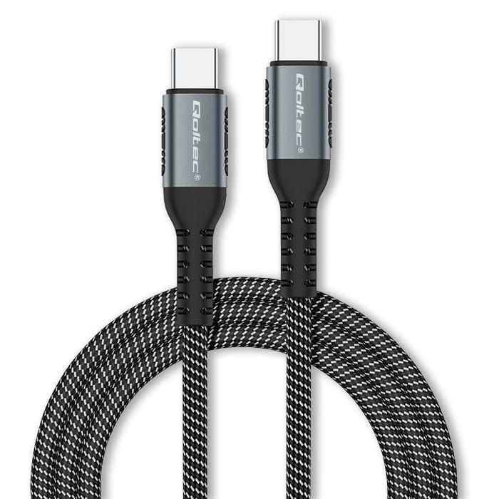 Qoltec Kabel USB 2.0 typ C | USB 2.0 typ C 100W | QC 3.0| PD | 1.5m |   Czarny