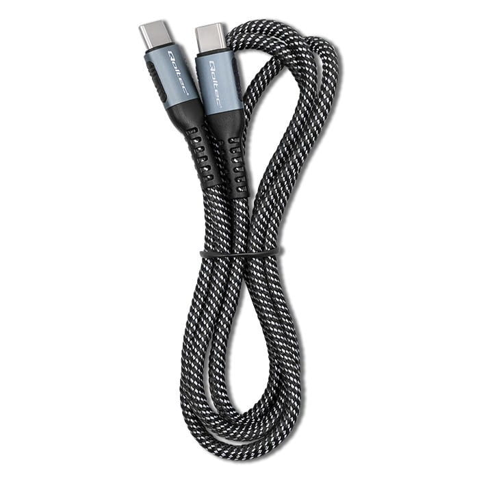 Qoltec Kabel USB 2.0 typ C | USB 2.0 typ C 100W | QC 3.0| PD | 1.5m |   Czarny