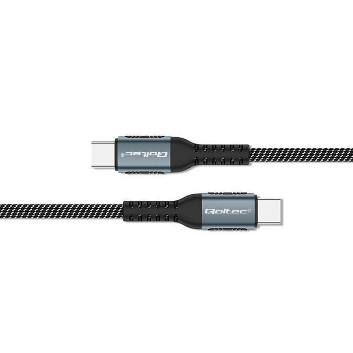 Qoltec Kabel USB 2.0 typ C | USB 2.0 typ C 100W | QC 3.0| PD | 1.5m |   Czarny