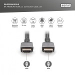 Digitus Kabel Premium połączeniowy HDMI 2.1 Ultra HighSpeed 8K60Hz UHD Typ HDMI A/A M/M 3m Czarny