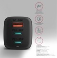 AXAGON ACU-DPQ65 Ładowarka sieciowa, GaN 65W, 3x port (USB-A + dual USB-C), PD3.0/QC4+/PPS/Apple, czarna