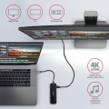 AXAGON HMC-6GL Wieloportowy hub USB 6in1, 5Gbps, 3x USB-A, HDMI 4K/30Hz, GLAN, PD 100W, 20cm USB-C kabel
