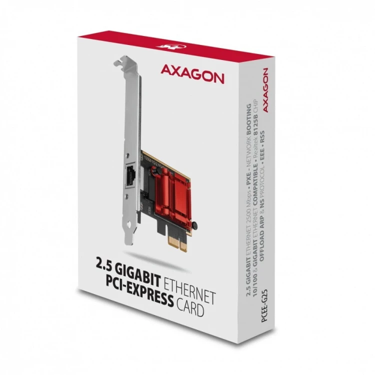 AXAGON PCEE-G25 Karta sieciowa PCIe 1 x 2.5 Gigabit Ethernet port  RJ-45 Realtek, PXE, SP & LP