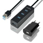 AXAGON HUE-S2BP Hub 4-portowy USB 3.2 Gen 1 charging hub 1.2m   kabel, AC adapter