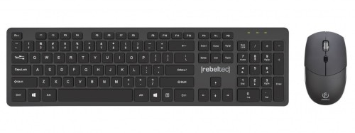 Rebeltec Zestaw bezprzewodowy klawiatura + mysz MAXIM 2,4GHz, zasięg 10m nano odbiornik USB 104 klawisze QWERTY