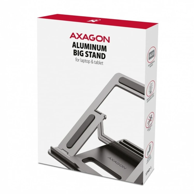 AXAGON STND-L Podstawa do laptopów aluminiowa 10-16", 4 regulowane kąty nachylenia