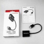 AXAGON RVH-VGAN Adapter aktywny HDMI -> VGA FullHD, wyjście audio, micro USB złącze zasilania