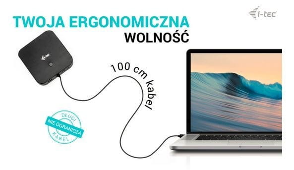 i-tec Stacja dokująca USB-C HDMI Dual DP Docking Station Power Delivery 100 W + i-tec Universal Charger 100 W