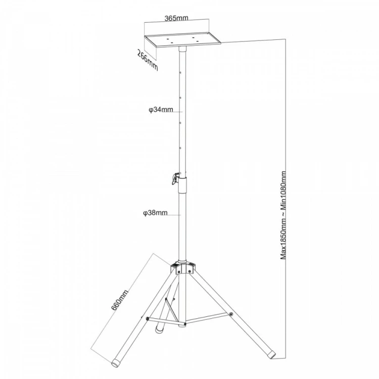 Maclean Przenośny stand dla projektora 1,7m MC-953