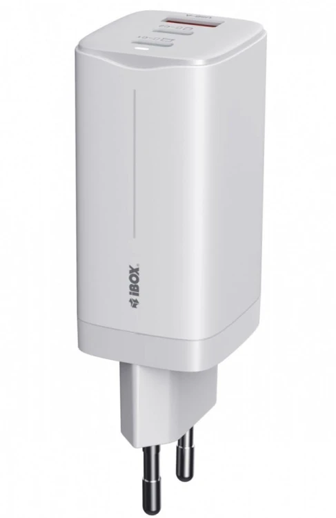 iBOX Ładowarka sieciowa  ILUC65B biała GaN 65W USB-C
