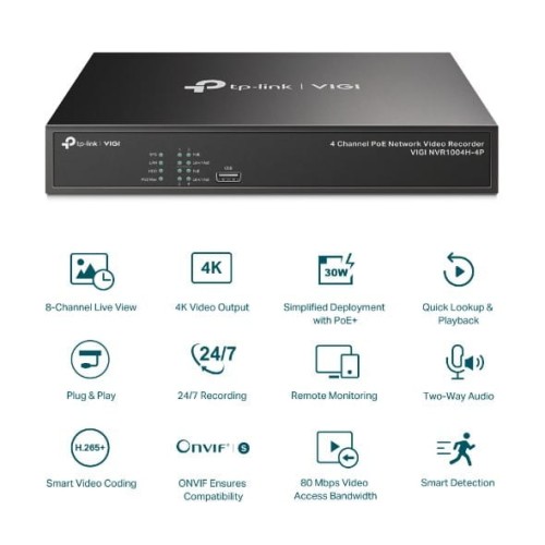 TP-LINK Rejestrator VIGI NVR1004H-4P 4 kanały