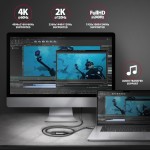 AXAGON RVC-HI2M Adapter USB-C -> HDMI 2.0 4K/60Hz Aluminum, 25cm kabel