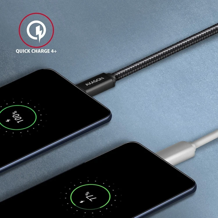 AXAGON BUCM3-AM15AB Kabel USB-C - USB-A, 1.5m, USB 3.2 Gen 1 3A, ALU, oplot, czarny