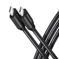 AXAGON BUCM3-CM15AB Kabel USB-C - USB-C, 1.5m, PD 60W, 3A, ALU, oplot czarny