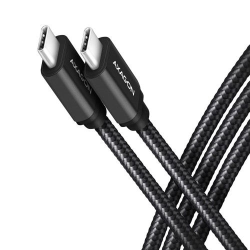 AXAGON BUCM3-CM15AB Kabel USB-C - USB-C, 1.5m, PD 60W, 3A, ALU, oplot czarny