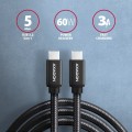AXAGON BUCM3-CM15AB Kabel USB-C - USB-C, 1.5m, PD 60W, 3A, ALU, oplot czarny