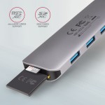 AXAGON HMC-HCR3A Wieloportowy hub 3x USB-A + HDMI + SD/microSD, USB-C 3.2 Gen1, 20cm USB-C kabel