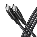 AXAGON BUCM-CM10AB Kabel USB-C - USB-C 2.0, 1m, PD 60W, 3A, ALU, oplot Czarny