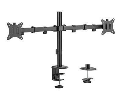 Gembird Ramię dla dwóch monitorów biurkowe  (regulowane), 17 cale- 32 cale, do 9kg