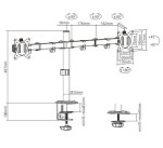 Gembird Ramię dla dwóch monitorów biurkowe  (regulowane), 17 cale- 32 cale, do 9kg