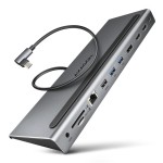 AXAGON HMC-4KX3 Wieloportowy hub USB 5Gbps, 3x USB-A, 2x HDMI + DP + GLAN +  SD/microSD + audio, PD 100W