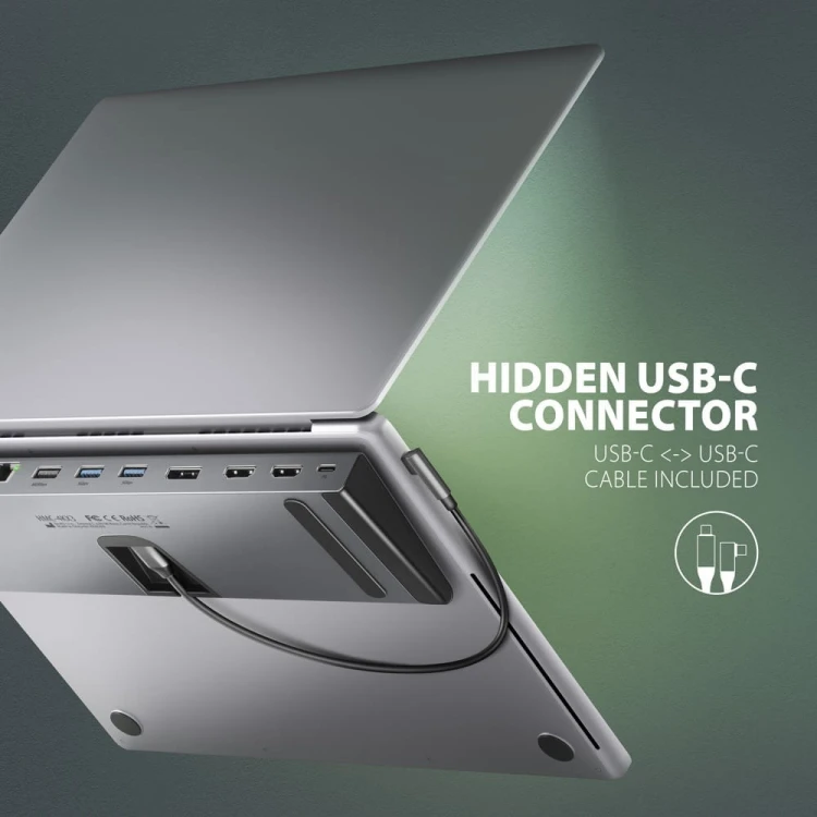 AXAGON HMC-4KX3 Wieloportowy hub USB 5Gbps, 3x USB-A, 2x HDMI + DP + GLAN +  SD/microSD + audio, PD 100W