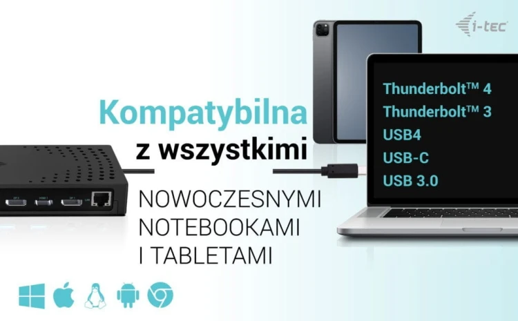 i-tec Stacja dokująca USB 3.0 / USB-C / Thunderbolt, 3 x 4K Gen 2 + zasilanie 100 W