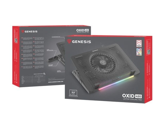 Natec Podstawka pod notebook Genesis Oxid 450 RGB  15.6''
