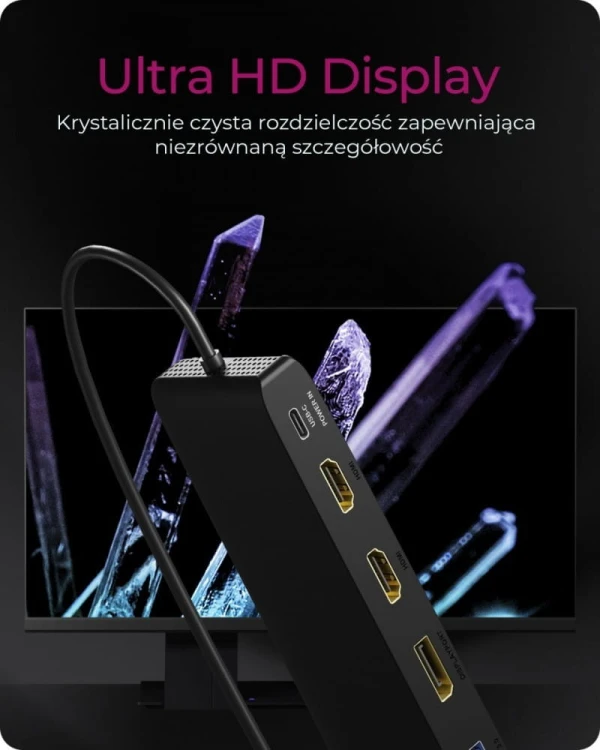 IcyBox Stacja dokująca IB-DK2116-C 12in1,HDMI,DP,LAN,USB