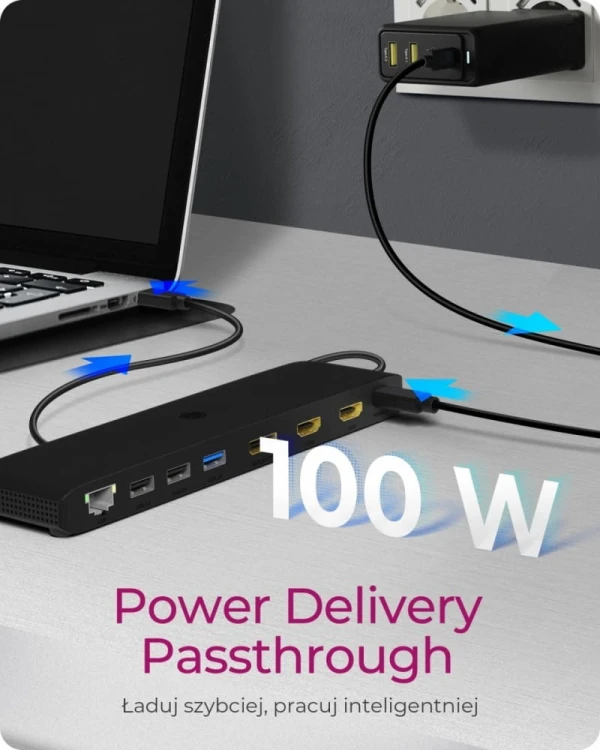 IcyBox Stacja dokująca IB-DK2116-C 12in1,HDMI,DP,LAN,USB